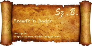 Szemán Bodor névjegykártya